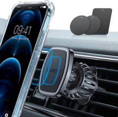 Magnetic Phone Holder for Car, [Easily Install] LISEN Car Phone Holder Mount [6 Strong Magnets] Cell Phone Holder for Car [Case Friendly] iPhone Car Holder Compatible with All Smar
