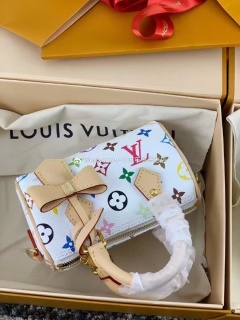"LV Nano Bag White Waterproof Crossbody Purse Luxury Designer Handbag Fashion Shoulder Bag for Women"