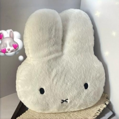 Cute Miffy Rabbit Plush Pillow, Soft Fluffy Bunny Head Throw Pillow, Kawaii Stuffed Animal Cushion for Sofa Bed Car, Cute Room Decor, Perfect Gift for Kids & Girls