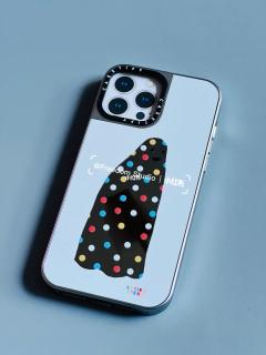 Lorien Stern x CASETiFY Polka Dot Ghost Mirror Phone Case, Cute Cartoon Protective Cover for iPhone 16/15/14 Pro Max
