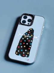 Lorien Stern x CASETiFY Polka Dot Ghost Mirror Phone Case, Cute Cartoon Protective Cover for iPhone 16/15/14 Pro Max