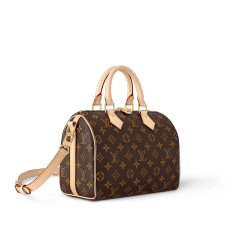 Classic Monogram Boston Handbag, 25cm Designer Tote Bag with Removable Strap, Luxury-Inspired Top Handle Satchel for Women