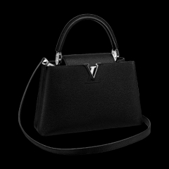 Luxury Black Leather Satchel Handbag, Iconic LV Letter Top Handle Bag with Detachable Strap, Elegant Crossbody Purse for Women
