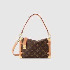 Classic Monogram Mini Boston Bag, 16cm Vintage-Inspired Top Handle Purse with Gold Chain & Detachable Crossbody Strap