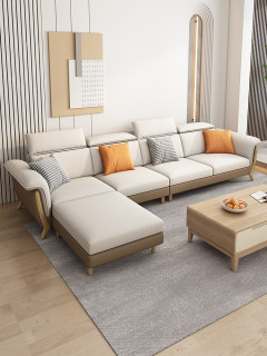 Modern Linen Fabric 3-Seater Sofa, Comfortable Soft Cushion Couch for Living Room Bedroom Apartment Small Space