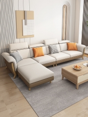 Modern Linen Fabric 3-Seater Sofa, Comfortable Soft Cushion Couch for Living Room Bedroom Apartment Small Space