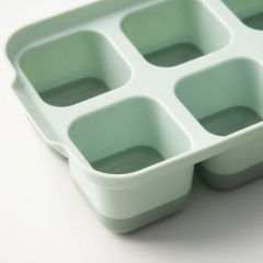 ilicone Ice Cube Tray with Lid, Flexible Reusable Ice Mold, Easy Release Stackable Ice Tray for Cocktail Whiskey Drink
