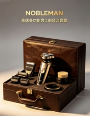 NOBLEMAN 5D Floating Electric Shaver Gift Set, IPX7 Waterproof Wet & Dry Razor, USB Fast Charging Multifunctional Grooming Kit, Luxury Men Personal Care Gift Box